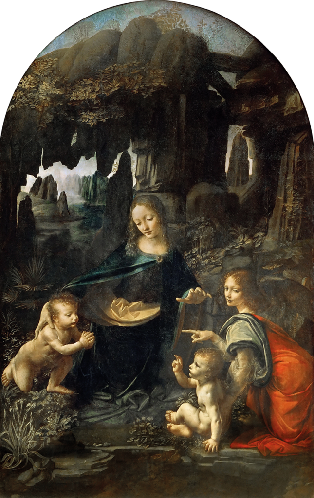 Leonardo, paesaggio, Vergine delle Rocce