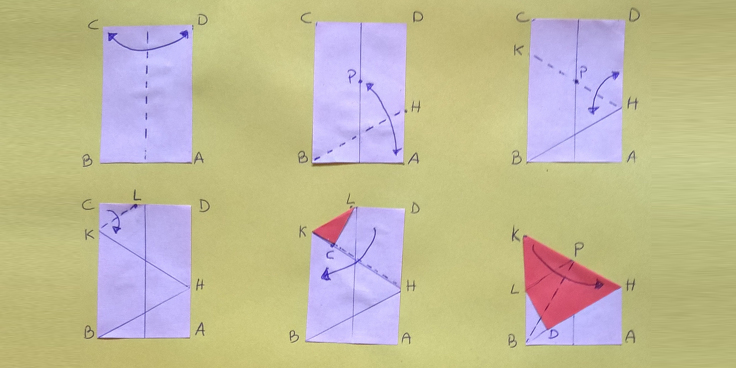 Origami e geometria: la squadretta da 30°-60°-90° per completare il kit da disegno!