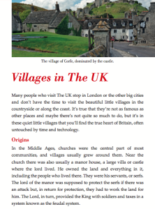 Village in the UK