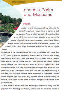 london's parks and museums
